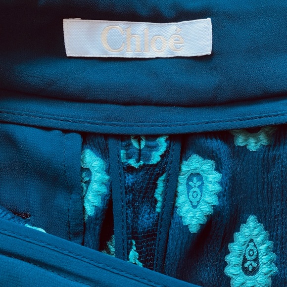 CHLOE Silk Embroidered Jacquard Pants - Picture 4 of 13